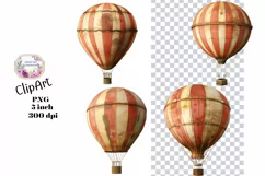 Air Balloon, Clipart, Ephemera, PNG, Junk journal, Art Product Image 1