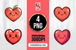 Cute Smiling Heart Illustration Clipart Sublimation PNG Product Image 1