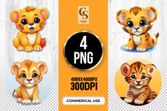 Cute Baby Lion Clipart Sublimation PNG Product Image 1