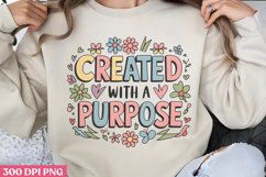 Created with a purpose PNG, Retro Christian PNG Product Image 1