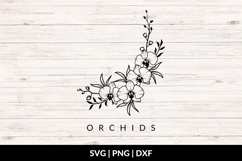 Orchid Floral Corner SVG Product Image 1