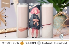 Cartoon Halloween Witch Tumbler, Halloween Tumbler Template Product Image 1