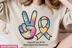 Peace Love Cure PNG, Syndrome Sublimation PNG Product Image 2