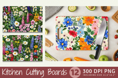 English Floral Garden Cutting Boards sublimation Design Product Image 1