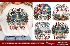 4 Christian Christmas PNG Designs, 4 Christian Inspirational Product Image 1