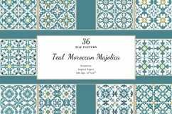 Repeating Moroccan Majolica| Teal Seamless Tile Product Image 1