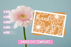 Thank you paper cut card SVG I Cricut I Silhouette Product Image 1