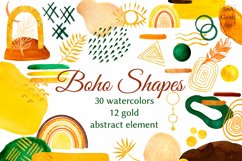 Watercolor Boho Shapes Plants and Leaves Product Image 1