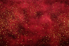 A vibrant red fabric with gold glitter specks scattered Product Image 1