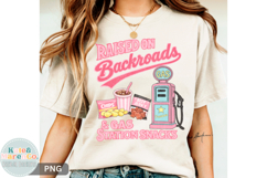 Raised on Backroads and Gas Station Snacks PNG | Western PNG Product Image 2