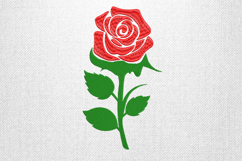 Elegant Red Rose Stem Embroidery Design File Product Image 1