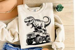 Dinosaur &amp; Truck Svg Design | Svg Cut Files | Shirt Svg Product Image 1