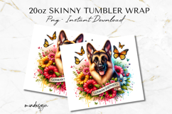German Shepherd Tumbler Wrap PNG 20oz Sublimation Design Product Image 2