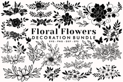 Floral Flowers Decorative SVG Bundle, Wedding Flower Clipart Product Image 1