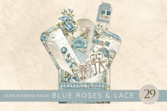 Blue Roses &amp; Lace 29 Printable Junk Journal Loaded Tags Product Image 1