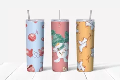 Christmas Cute Snowman Skinny tumbler wrap design Product Image 3