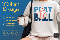 Play Ball Baseball SVG | Retro Baseball T-Shirt Product Image 1