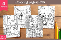 Valentine Kids Coloring Pages Valentine Animal Coloring Page Product Image 1