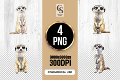 Cute Watercolor Meerkat Clipart Sublimation PNG Product Image 1