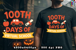 100th Days of Virtual School Sublimation Design Product Image 2