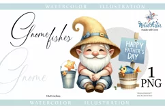 Gnome Fishing Father's Day PNG Clipart Product Image 1