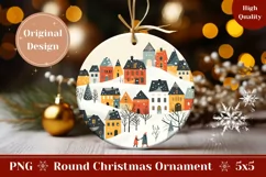 Christmas Village Ornament, Winter Village Ornament Design Product Image 1