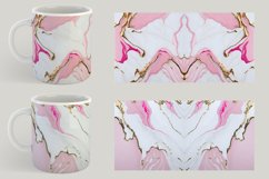White-pink Liquid Marble Mug Wrap| Mug sublimation design Product Image 3