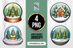 Snow Globe Winter Scene Cartoon Clipart Sublimation PNG Product Image 1