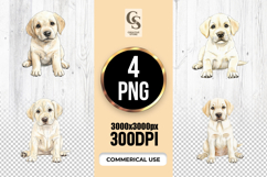 Watercolor Labrador Puppy Clipart Sublimation PNG Product Image 1