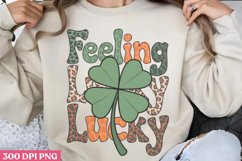 Feeling Lucky PNG, Groovy ST Patricks Sublimation PNG Product Image 2