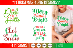 4 Christmas SVG Designs, Christmas SVG Cut file design Product Image 1