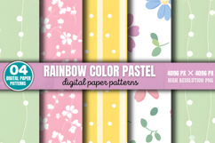 Rainbow Color Pastel Digital Paper PNG Product Image 1