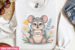 Love you mom PNG ,Cute Animals Mothers Day Clipart PNG Product Image 2