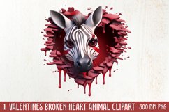 Valentine Broken Heart Animal Clipart, Valentines Couple Product Image 1