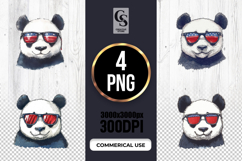 Patriotic Panda With Sunglasses Clipart PNG Product Image 1