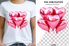 Valentine balloons png design for T-shirts Product Image 1