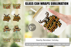 Snarky Reindeer Holiday Glass Can Product Image 1