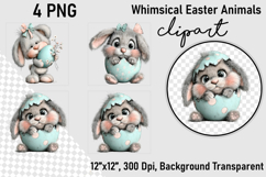 Whimsical Easter Animals Clipart Product Image 1