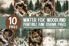 Winter Fox Woodland Junk Journal Pages Product Image 1
