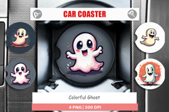 Colorful Ghost Car Coaster Product Image 1