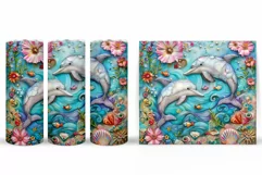 Dolphins Tumbler Sublimation. Dolphins Tumbler Wrap Design Product Image 2