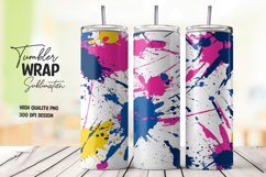 Colorful abstract splashes tumbler wrap sublimation design Product Image 1