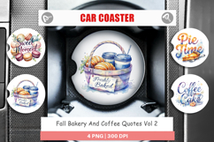 Fall Bakery &amp; Coffee Quotes Car Coaster Product Image 1