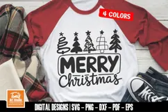 Merry Christmas SVG | Holiday Trees SVG PNG DXF Product Image 1