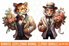 Romantic Gentleman Animal clipart, Watercolor Clipart Product Image 1
