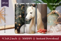 Christmas Tumbler Sublimation, Christmas Horse Sublimation Product Image 1