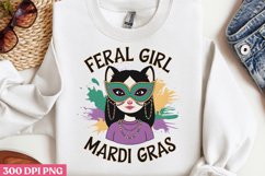 Feral girl Mardi Gras PNG, Mardi Gras Sublimation PNG Product Image 2