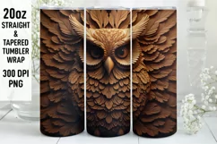3D Owl Tumbler Sublimation Wrap | 3D Tumbler wrap Product Image 1