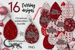 Christmas Pattern | 16 Teardrop earring Sublimation designs Product Image 1