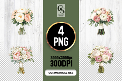 Elegant Rose Bouquet Clipart Sublimation PNG Product Image 1